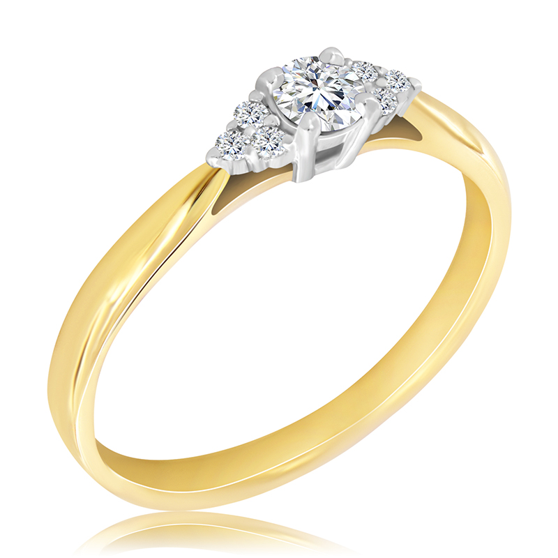 Pierścionek zaręczynowy dwukolorowy z brylantami 0.22 ct - WK-11