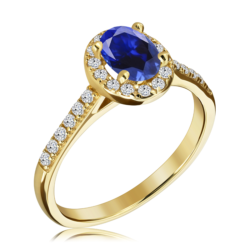 Pierścionek zaręczynowy z szafirem i brylantami 1.43 ct - WB-6-SZ