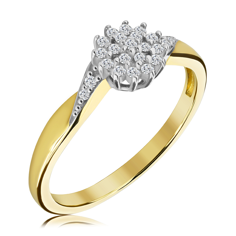Pierścionek zaręczynowy z brylantami 0.14 ct - WK-2