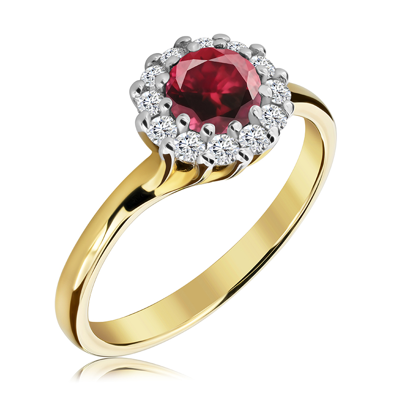 Pierścionek zaręczynowy z rubinem 0.65 ct - WK-3-R