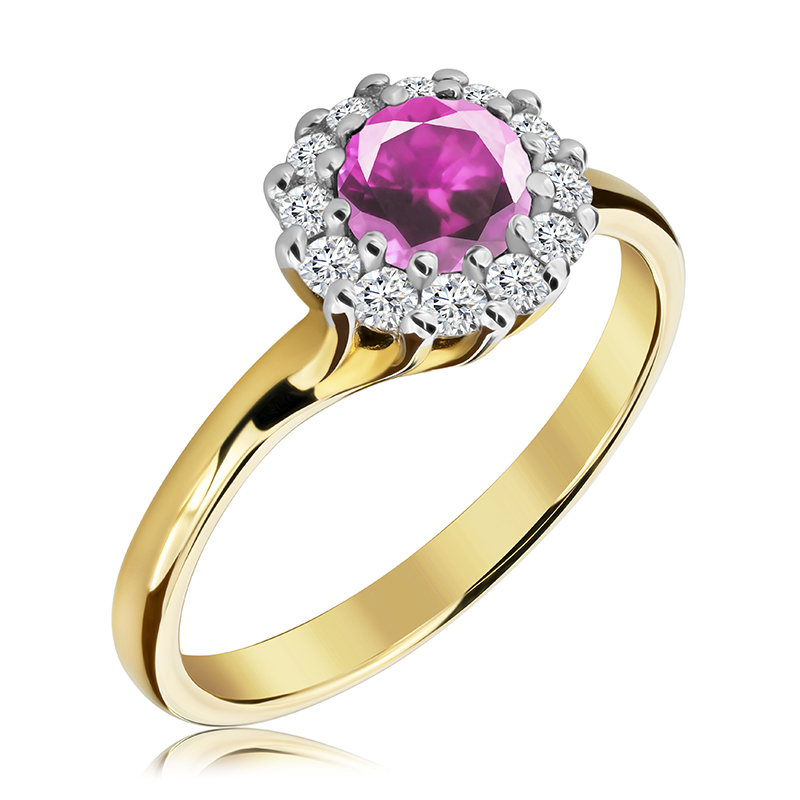 Pierścionek zaręczynowy z różowym szafirem 0.7 ct - WK-3-SZR