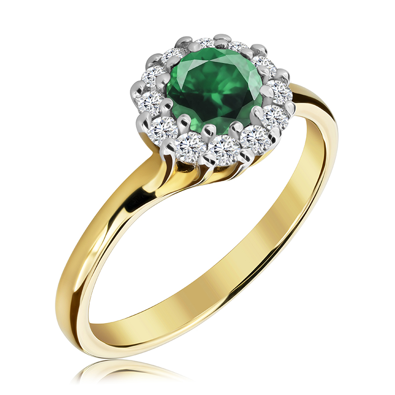 Pierścionek zaręczynowy ze szmaragdem 0.6 ct - WK-3-SZM