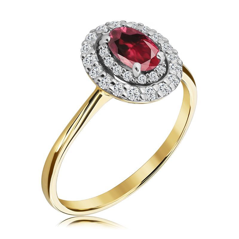 Pierścionek zaręczynowy z rubinem 0.76 ct - WK-4-R