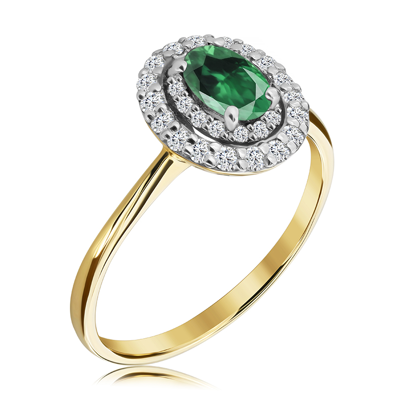 Pierścionek zaręczynowy ze szmaragdem 0.65 ct - WK-4-SZM