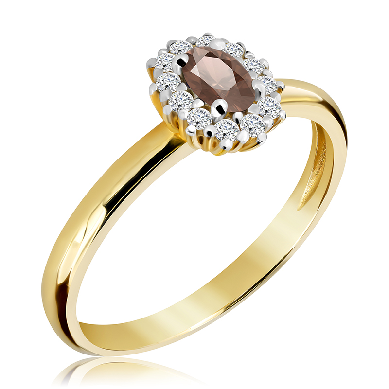 Pierścionek zaręczynowy z kwarcem 0.33 ct - WK-6-K