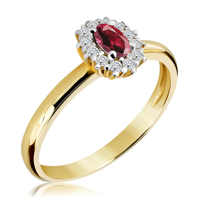 Pierścionek zaręczynowy z rubinem 0.34 ct - WK-6-R