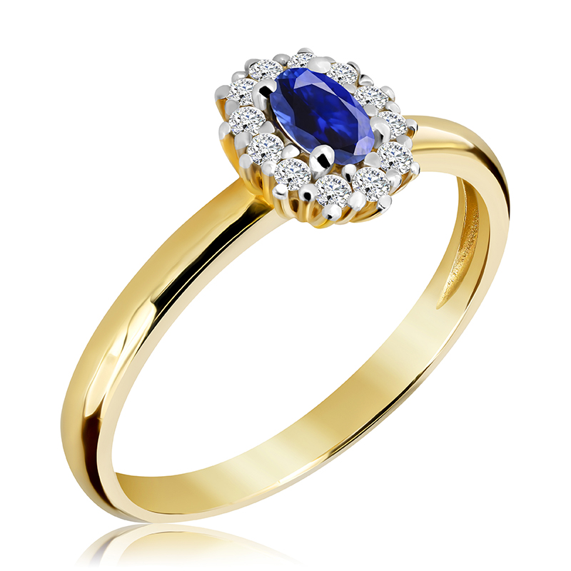 Pierścionek zaręczynowy z szafirem 0.42 ct - WK-6-SZ