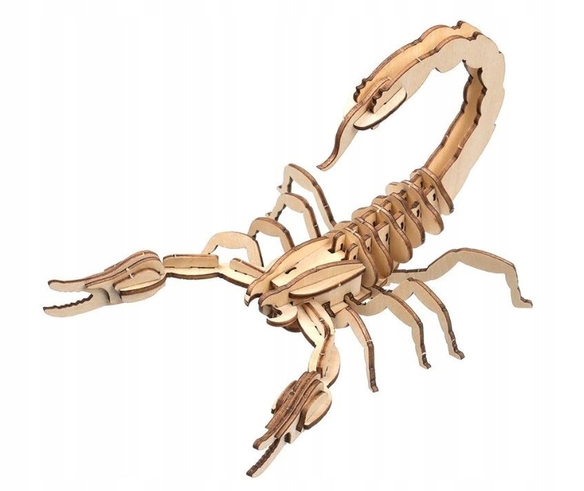 DREWNIANY SKORPION, PUZZLE 3D, 35 ELEMENTÓW