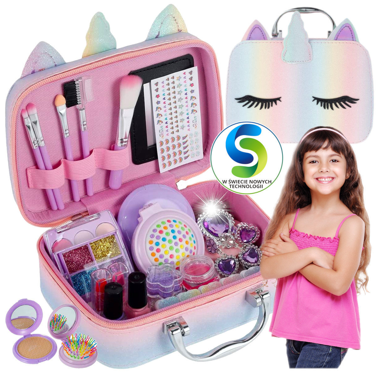 KUFEREK KOSMETYKÓW PAZNOKCIE MAKIJAŻ MAKEUP ZESTAW DLA DZIEWCZYNEK X422L