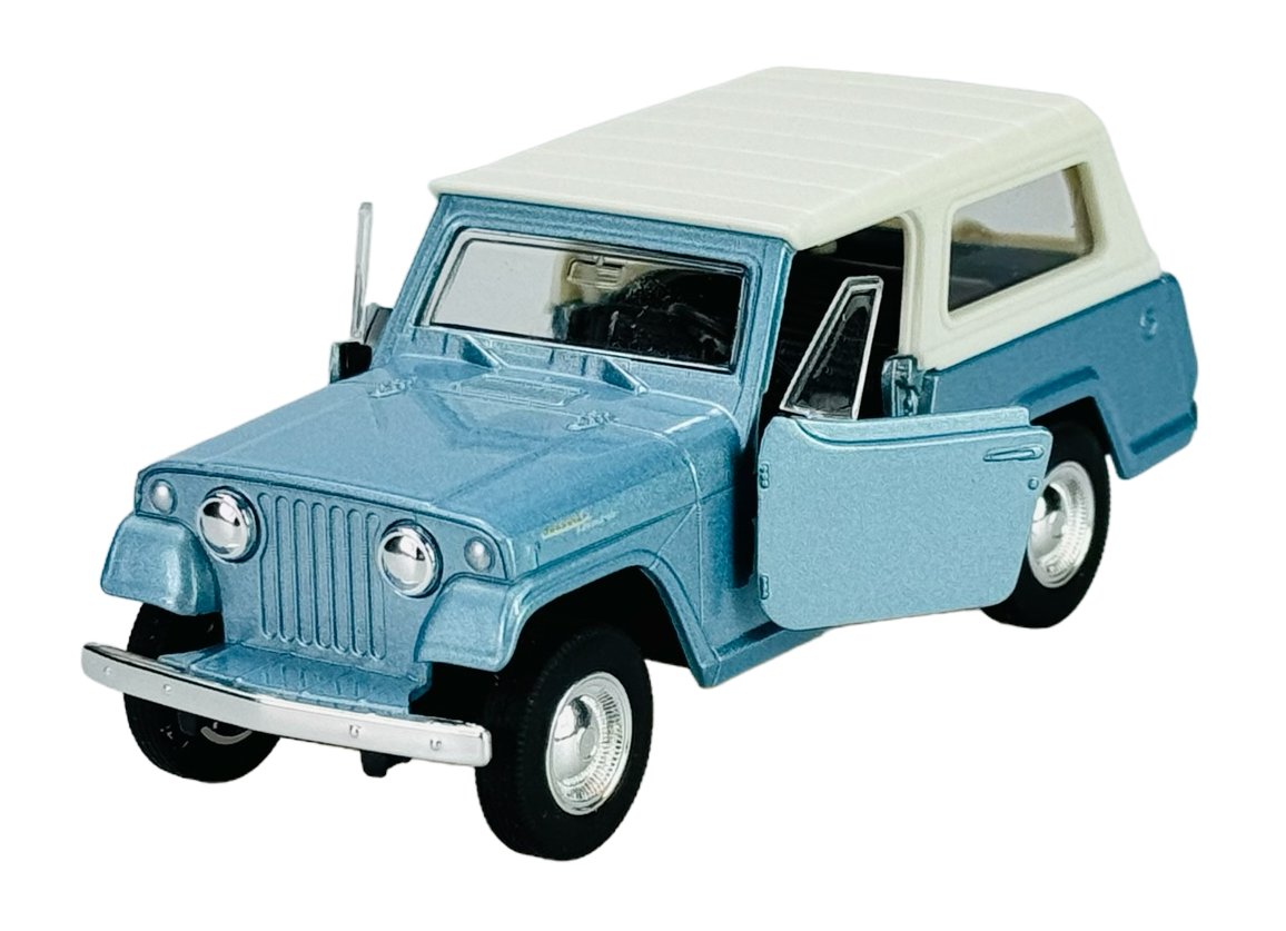 WELLY OLD TIMER 1967 JEEP JEEPSTER COMMANDO STATION WAGON NIEBIESKI 1:34 43826