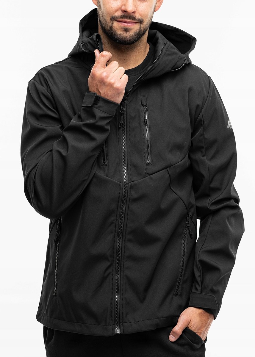 4F kurtka męska z kapturem sportowa softshell przejściowa wiosenna roz.S