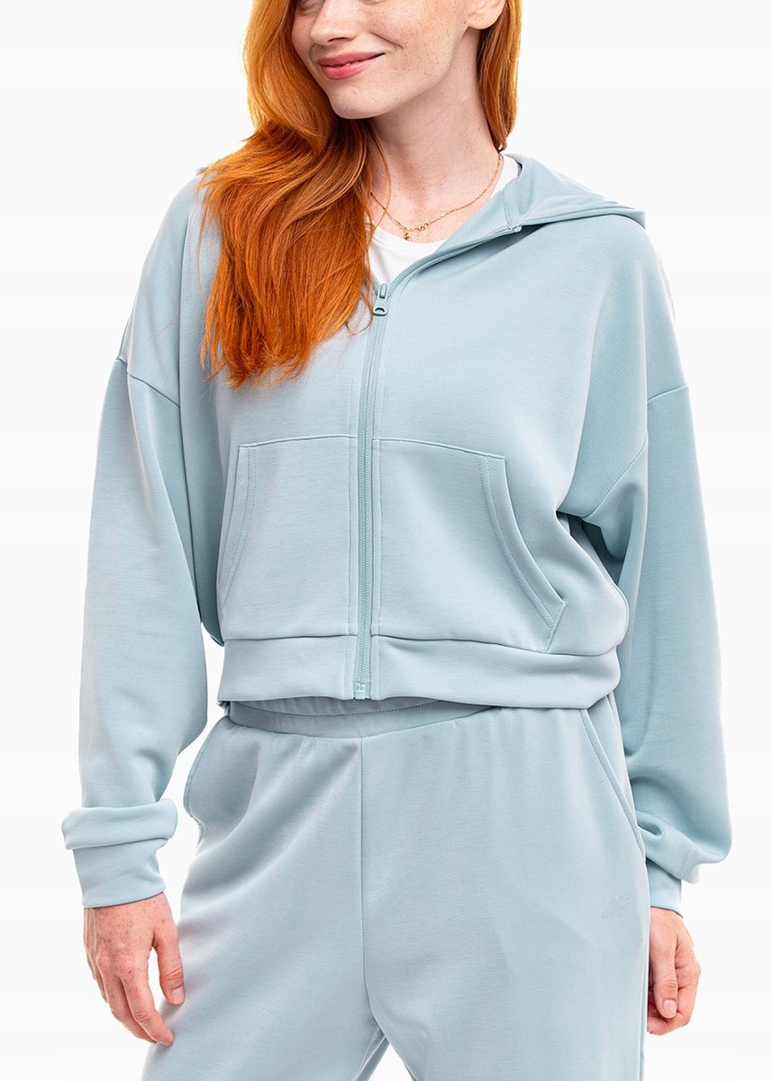 4F bluza damska z kapturem rozpinana sportowa dresowa wygodna hoodie r. S