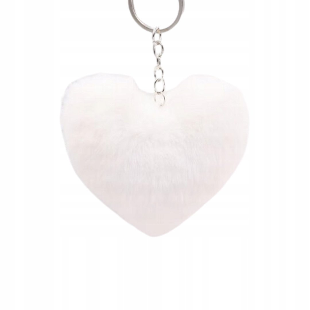 Brelok Do Kluczy Breloczek Serduszko Białe