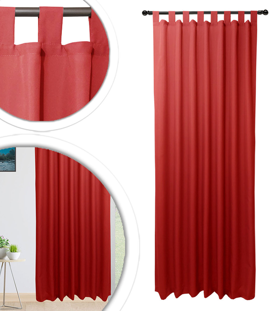 Gotowe Zasłony 145x250 Półzaciemniająca Zasłona Polski Producent CZERWONY