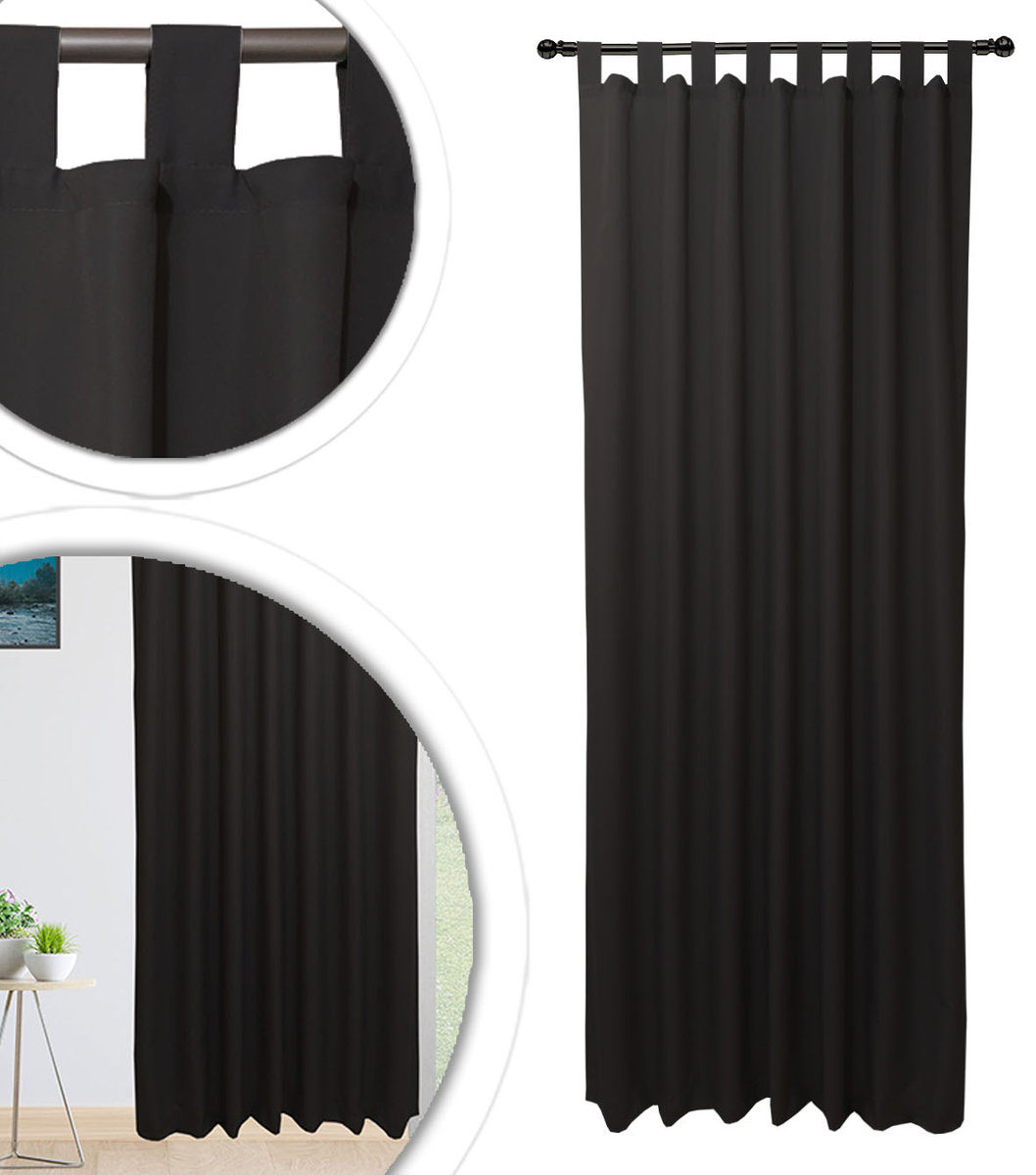 Gotowe Zasłony 145x250 Półzaciemniająca Zasłona Polski Producent CZARNY