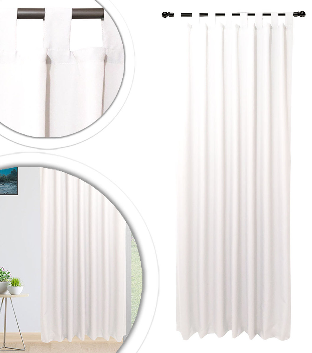 Gotowe Zasłony 145x250 Półzaciemniająca Zasłona Polski Producent BIAŁY