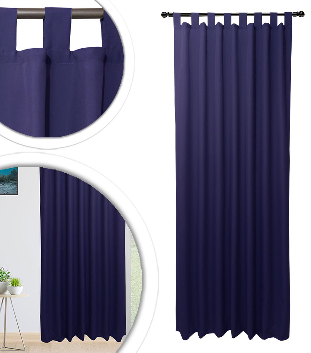 Gotowe Zasłony 145x200 Półzaciemniająca Zasłona Polski Producent GRANATOWY