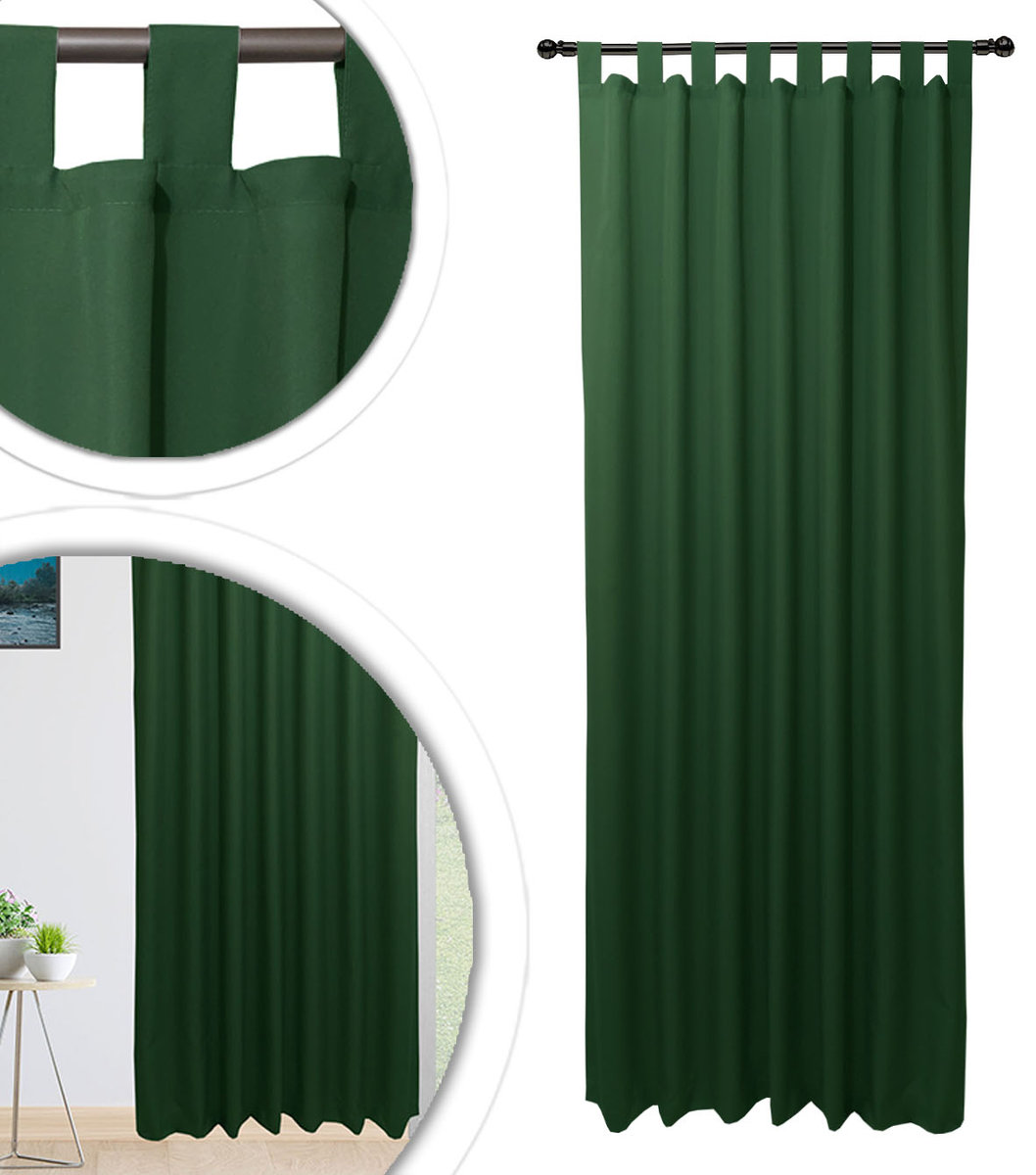 Gotowe Zasłony 145x230 Półzaciemniająca Zasłona Polski Producent CIEMNOZIELONY