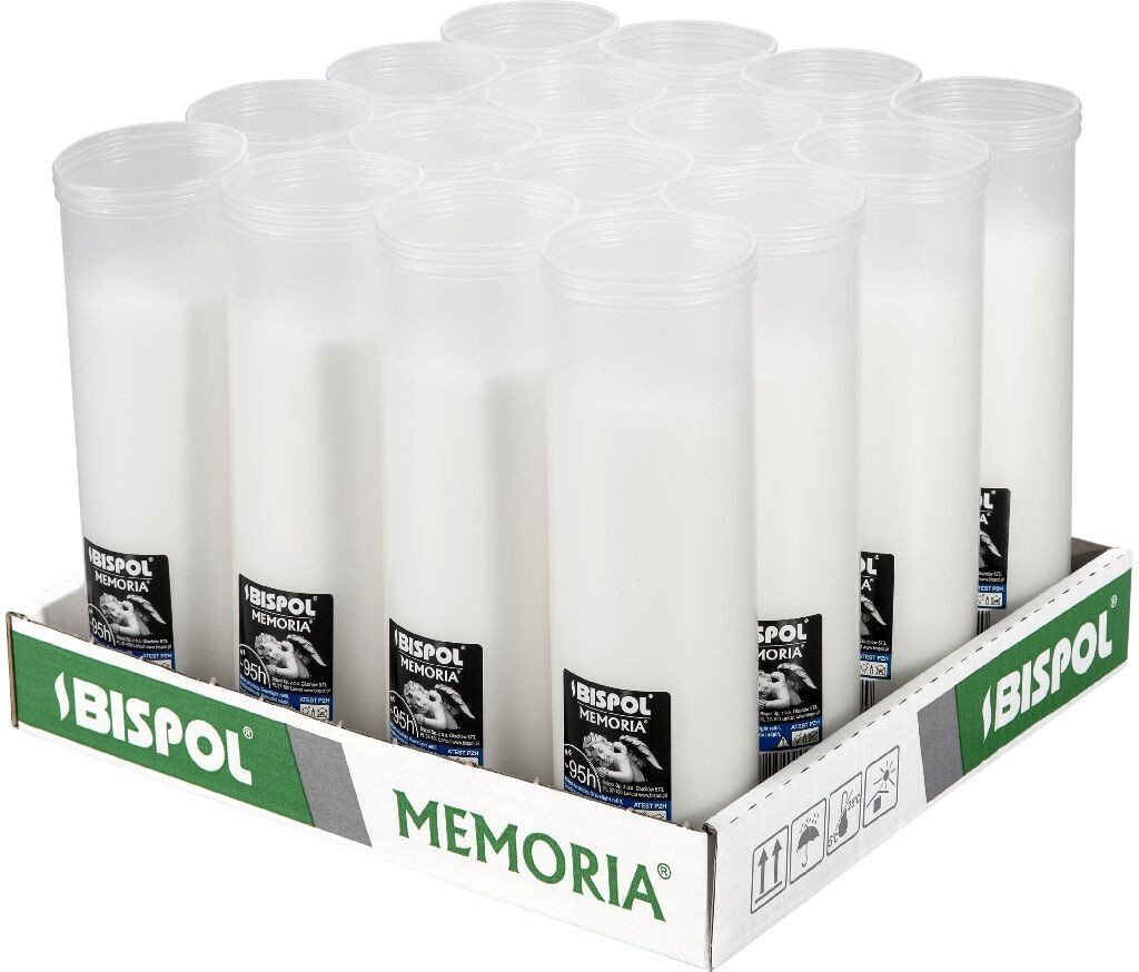 ZESTAW Wkłady do zniczy parafinowe BISPOL P400 95H 16szt. + Zapałki DABSTER_PL 38szt.