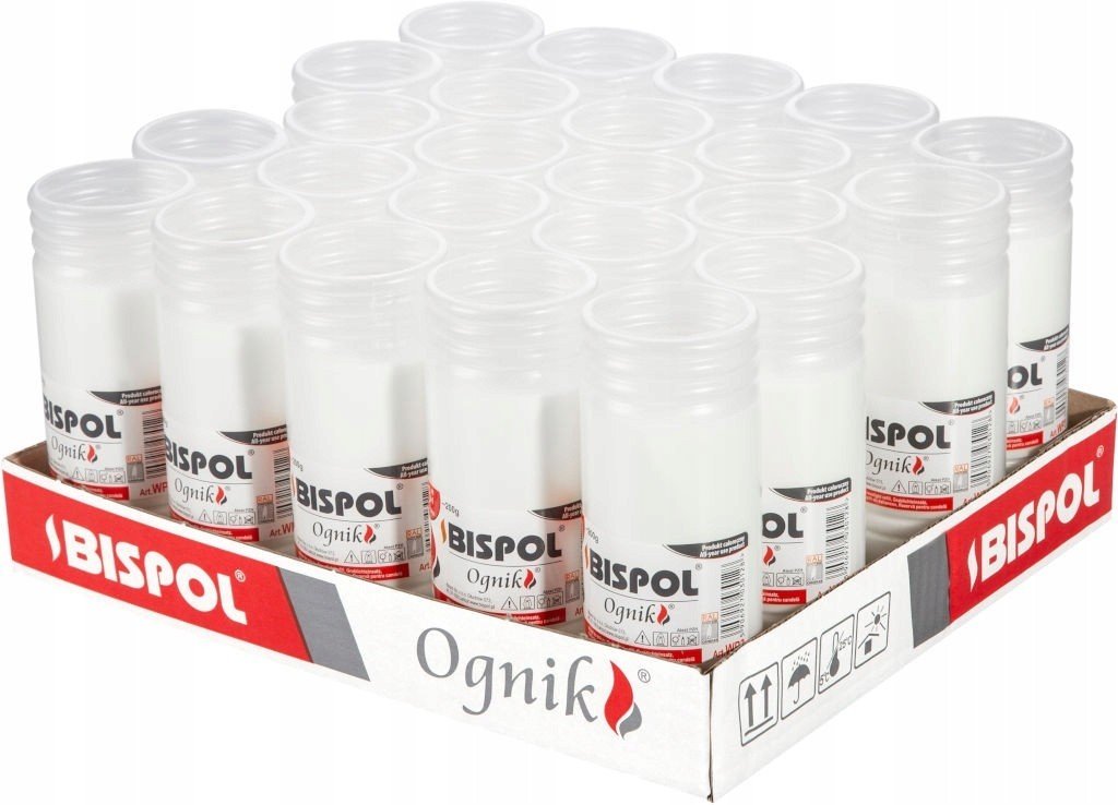 ZESTAW Wkłady do zniczy parafinowe BISPOL WP3 72H 24szt. + Zapałki DABSTER_PL 38szt.