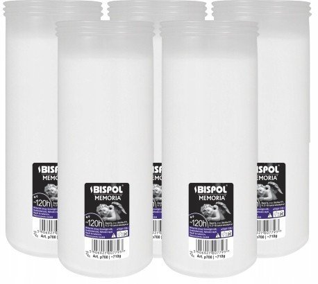 ZESTAW Wkłady do zniczy parafinowe BISPOL P700 120H 5szt. + Zapałki DABSTER_PL 38szt.