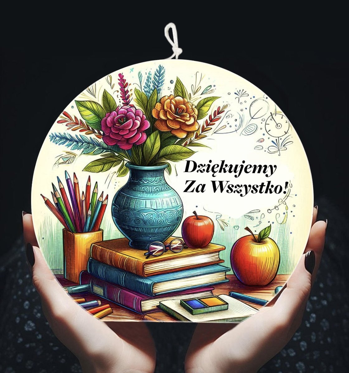 Świeca sojowa ozdobna rozm.L - prezent dla nauczyciela, wychowawczyni, kobiety