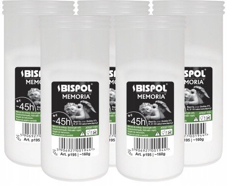 ZESTAW Wkłady do zniczy parafinowe BISPOL P195 45H 5szt. + Zapałki DABSTER_PL 38szt.