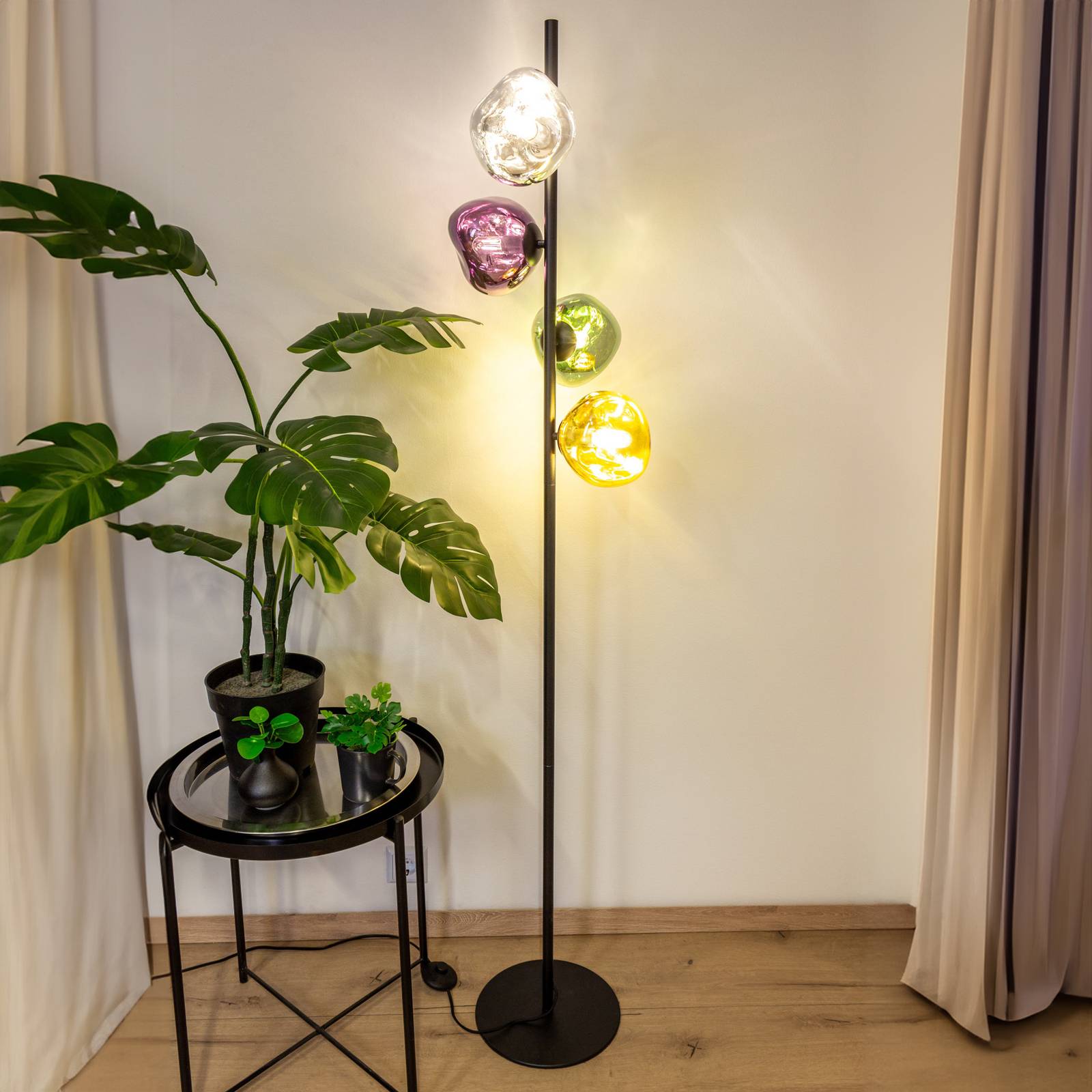 Eco-Light Lampa stojąca Canopus, multicolor, wysokość 160 cm 4-punktowa, szkło E14