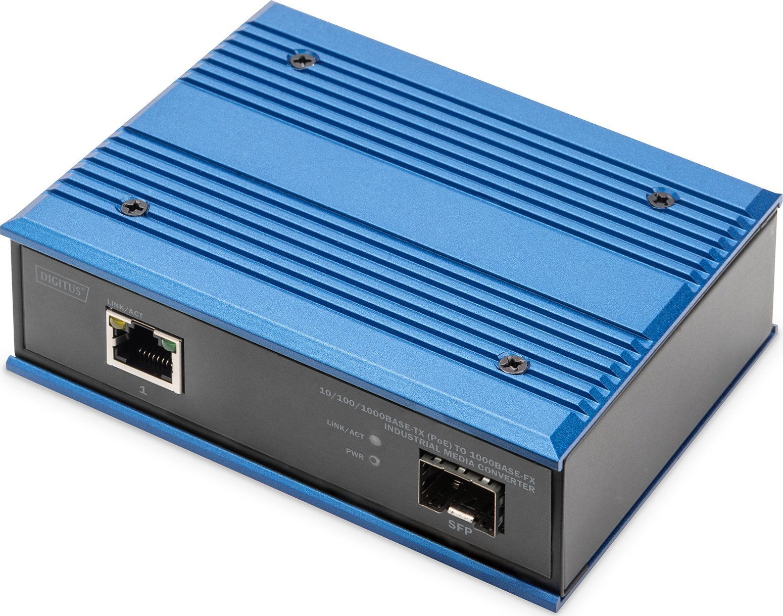 Konwerter światłowodowy Digitus DIGITUS 10/100/1000Base-TX PoE to 1000Base-FX Indust MediaCo