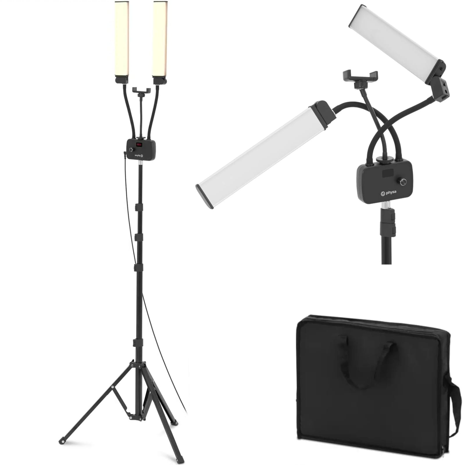 physa Lampa kosmetyczna do rzęs - LED - 40 W - 3200 - 5600 K - regulowana wysokość PHY-TCS-01