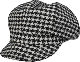 Czapka Kaszkiet Houndstooth by Alfonso D Este, czarno-biały, One Size