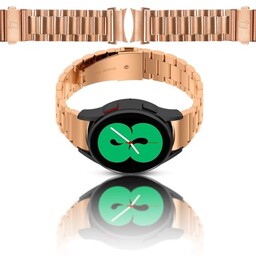 Bizon Pasek ze stali nierdzewnej Strap Watch Aura do Samsung Galaxy Watch FE/7/6/6 Classic/5/5 Pro/4/4 Classic, różowozłoty