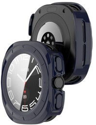 Bizon Etui ze szkłem do zegarka Case+Glass Watch do Galaxy Watch Ultra 47 mm, niebieskie