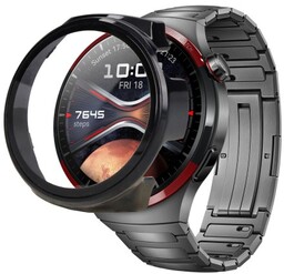 Bizon Etui ze szkłem do zegarka Case+Glass Watch do Huawei Watch 4 Pro Space Edition, czarne