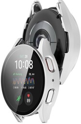 Bizon Etui ze szkłem do zegarka Case+Glass Watch do Galaxy Watch 7 44 mm, satynowo srebrne