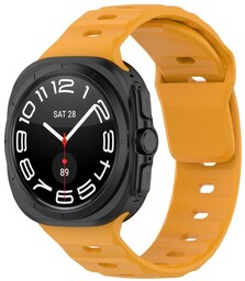 Bizon Silikonowy pasek Strap Watch Silicone do Galaxy Watch Ultra 47 mm, żółty