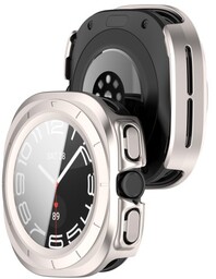 Bizon Etui ze szkłem do zegarka Case+Glass Watch do Galaxy Watch Ultra 47 mm, satynowo szampańskie