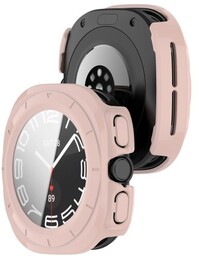 Bizon Etui ze szkłem do zegarka Case+Glass Watch do Galaxy Watch Ultra 47 mm, różowe