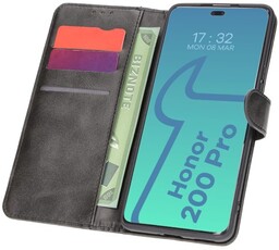 Bizon Etui z klapką Case Pocket do Honor 200 Pro, czarne