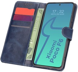 Bizon Etui z klapką Case Pocket do Xiaomi Poco F6, granatowe