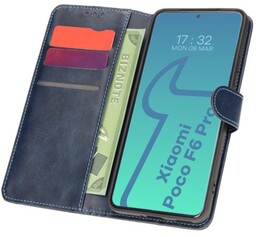 Bizon Etui z klapką Case Pocket do Xiaomi Poco F6 Pro, granatowe