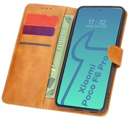 Bizon Etui z klapką Case Pocket do Xiaomi Poco F6 Pro, brązowe