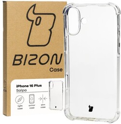 Bizon Elastyczne etui Case Salpa do iPhone 16 Plus, przezroczyste