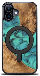 Bewood Drewniane etui do iPhone 16, Unique Turquoise do MagSafe