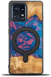 Bewood Drewniane etui do Motorola Edge 40 Pro, Unique Neons Vegas do MagSafe