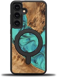 Bewood Drewniane etui Unique - Turquoise do MagSafe do Galaxy A55 5G