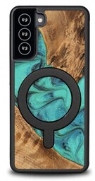Bewood Drewniane etui Unique - Turquoise do MagSafe do Galaxy S21 FE