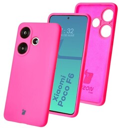 Bizon Silikonowe etui Soft Case do Xiaomi Poco F6, neonowo-różowe