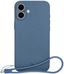 Bizon Silikonowe etui z pierścieniem magnetycznym Case Silicone Magnetic do iPhone 16, granatowe