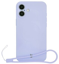 Bizon Silikonowe etui z pierścieniem magnetycznym Case Silicone Magnetic do iPhone 16, jasnofioletowe